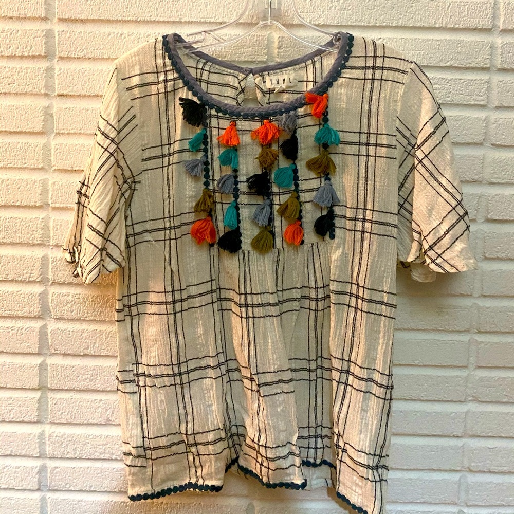 Cute THML Shirt With Assorted Tassels